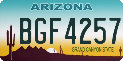 AZ license plate BGF4257
