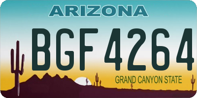 AZ license plate BGF4264