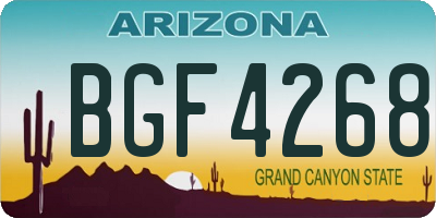 AZ license plate BGF4268