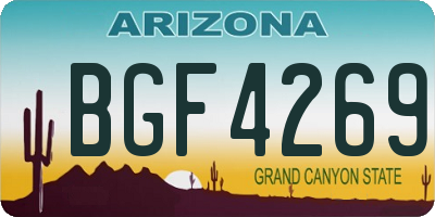 AZ license plate BGF4269