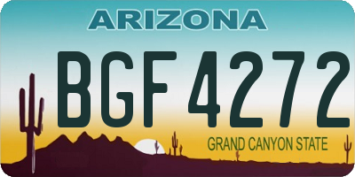 AZ license plate BGF4272