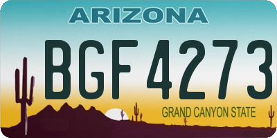 AZ license plate BGF4273