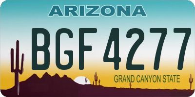 AZ license plate BGF4277