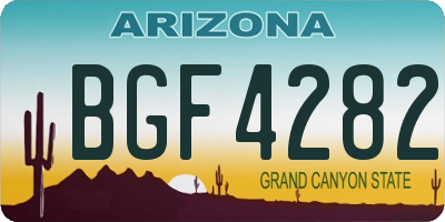 AZ license plate BGF4282