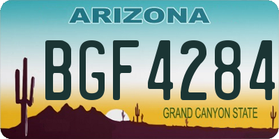 AZ license plate BGF4284