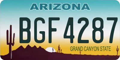 AZ license plate BGF4287