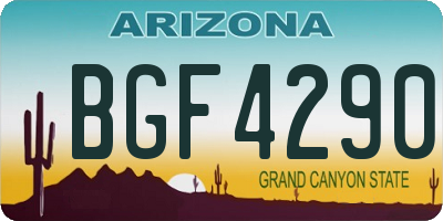 AZ license plate BGF4290