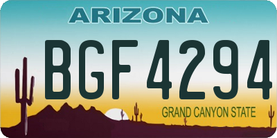 AZ license plate BGF4294
