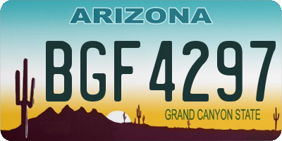 AZ license plate BGF4297