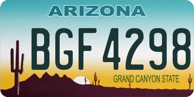 AZ license plate BGF4298