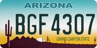 AZ license plate BGF4307