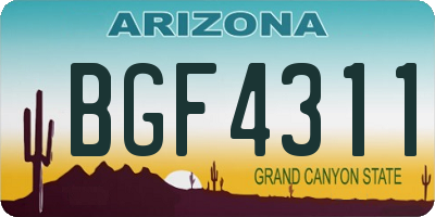 AZ license plate BGF4311