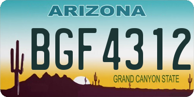 AZ license plate BGF4312