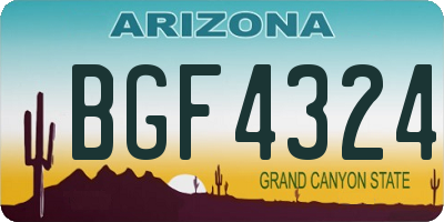 AZ license plate BGF4324