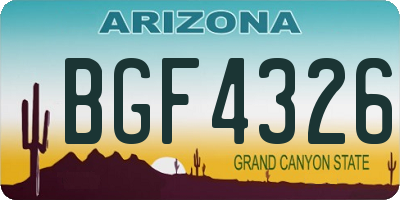 AZ license plate BGF4326
