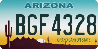 AZ license plate BGF4328
