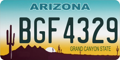 AZ license plate BGF4329