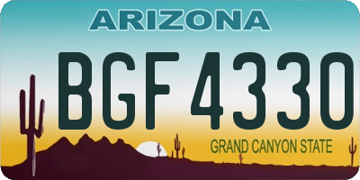AZ license plate BGF4330