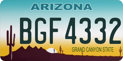 AZ license plate BGF4332