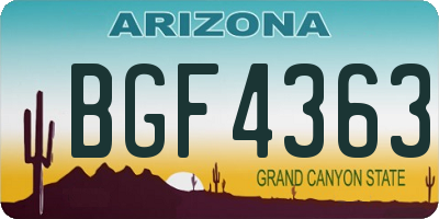 AZ license plate BGF4363