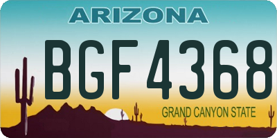 AZ license plate BGF4368