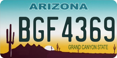 AZ license plate BGF4369