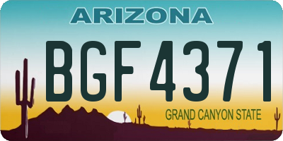 AZ license plate BGF4371