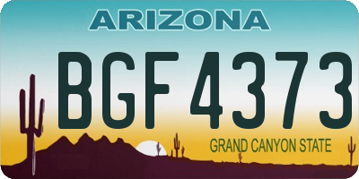 AZ license plate BGF4373