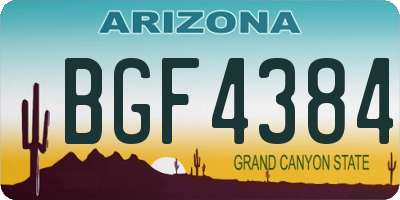AZ license plate BGF4384