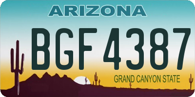 AZ license plate BGF4387