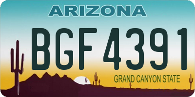 AZ license plate BGF4391