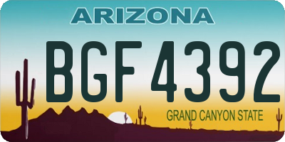 AZ license plate BGF4392