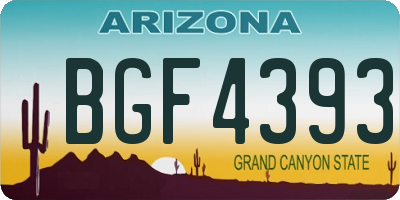 AZ license plate BGF4393