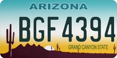 AZ license plate BGF4394