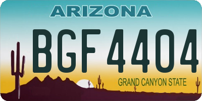 AZ license plate BGF4404