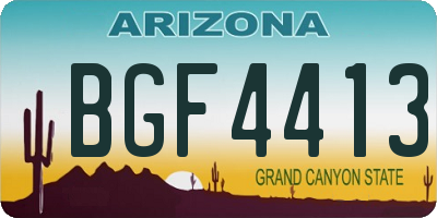 AZ license plate BGF4413