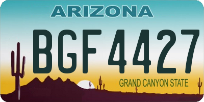 AZ license plate BGF4427