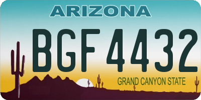 AZ license plate BGF4432