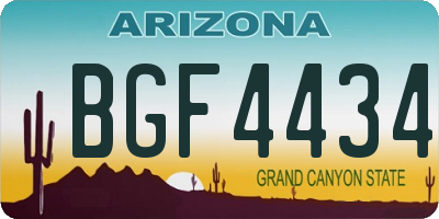 AZ license plate BGF4434
