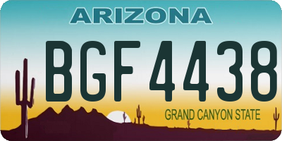 AZ license plate BGF4438