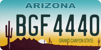 AZ license plate BGF4440