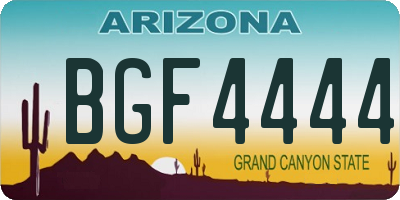 AZ license plate BGF4444