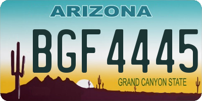 AZ license plate BGF4445