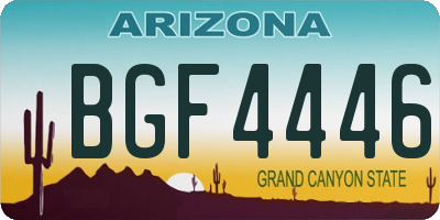 AZ license plate BGF4446