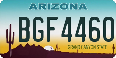 AZ license plate BGF4460