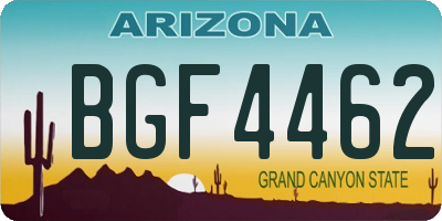 AZ license plate BGF4462