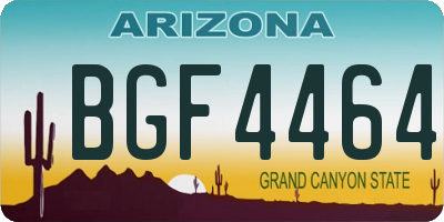 AZ license plate BGF4464