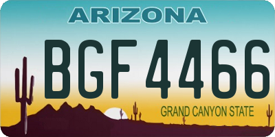 AZ license plate BGF4466
