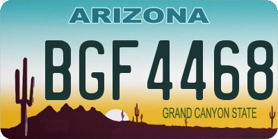 AZ license plate BGF4468
