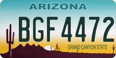 AZ license plate BGF4472